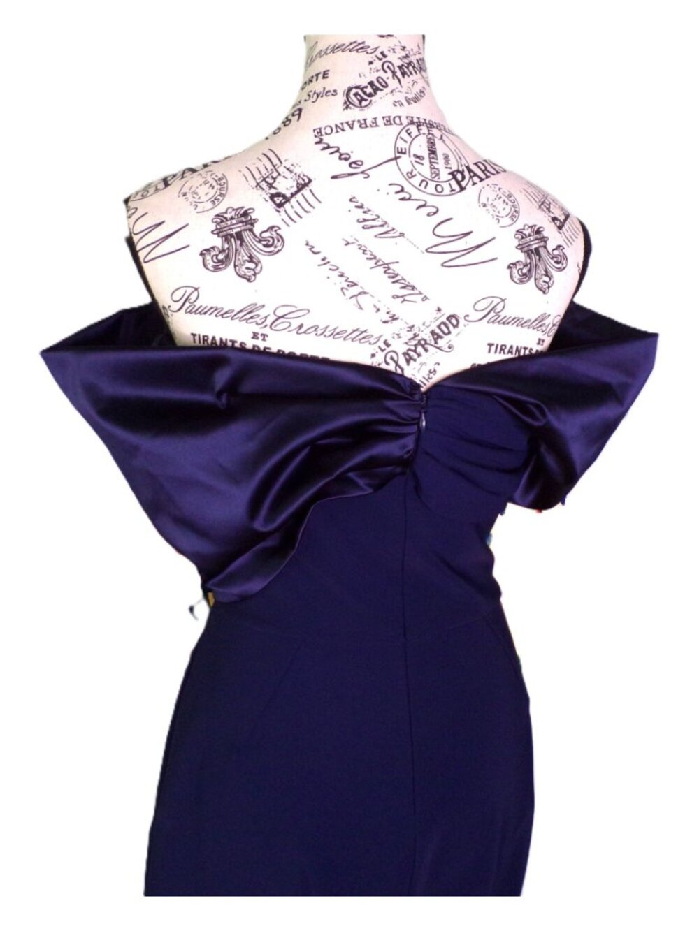 🆕CHIARA BONI Vezia Off Shoulder Gown Dress 8 Navy Blue - Picture 10 of 15